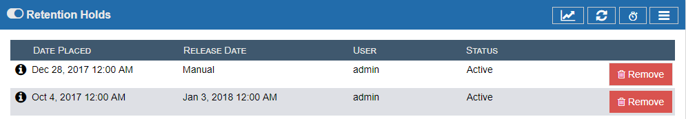 Retention Holds List