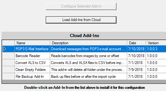 Cloud Add-In List