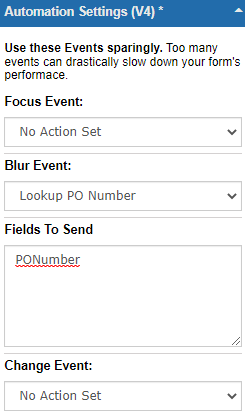 E-form Events - Configuration